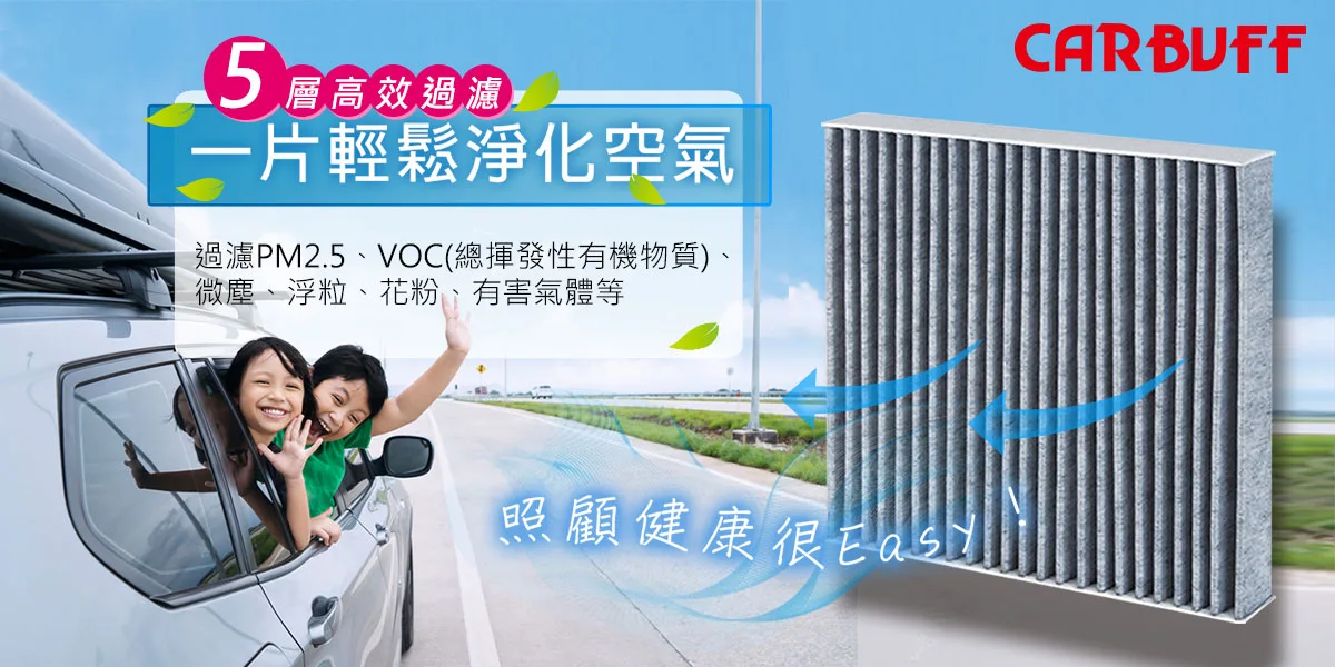 CARBUFF 汽車冷氣活性碳濾網 5層高效過濾