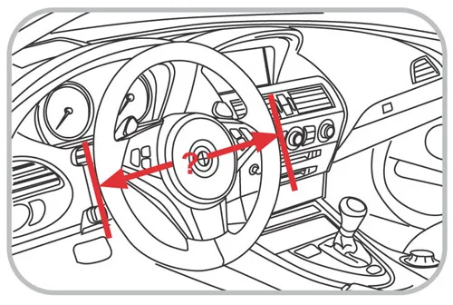 用尺丈量方向盤外徑尺寸