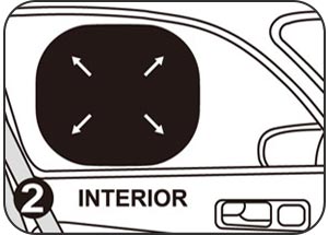 將靜電貼均勻的貼於車窗上。
