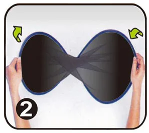 雙手依不同方向呈8字形旋轉(一向內一向外)。